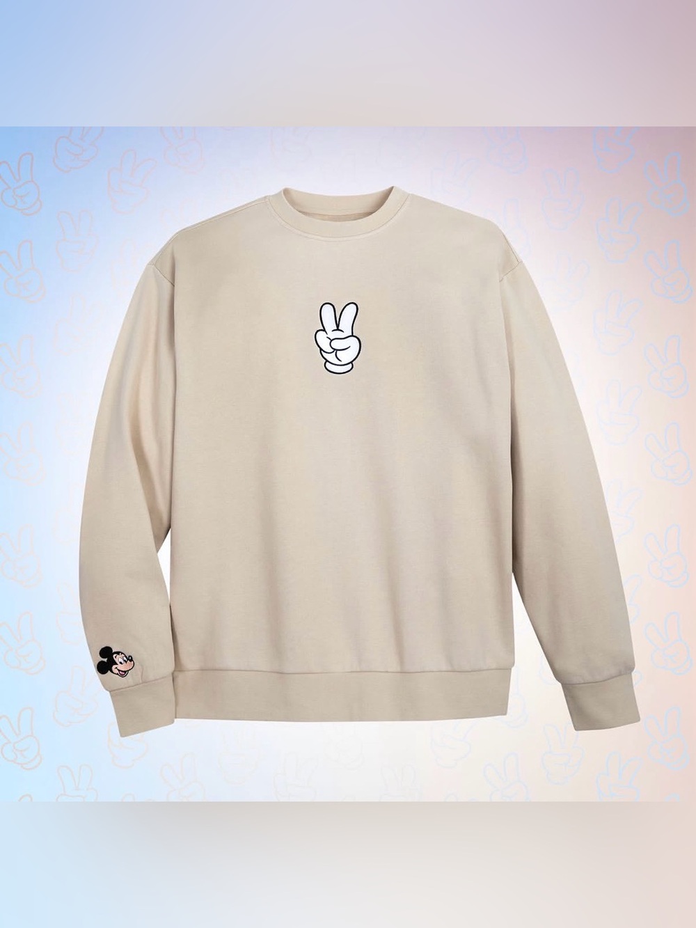 Disneyland resort Mickey peace sign crew neck sweater S